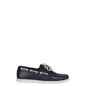 CELINE Leather Boat Shoes Men BLUE Boots